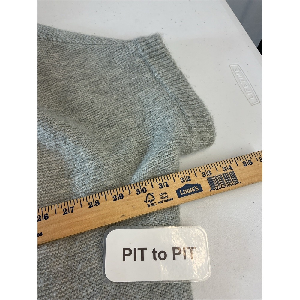 ANTHROPOLOGIE WOOL Bland KNIT OPEN FRONT SWEATER Cardigan Gray‎ ONE SIZE - Picture 5 of 7
